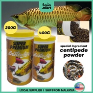 Pro Arowana Floating Centipede Powder Besta Aqua Super Premium Fish Food Makanan Ikan
