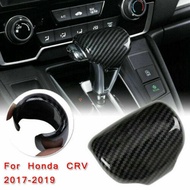 ZR CENVIFor Honda CRV 2017 2018 2019คาร์บอนไฟเบอร์สไตล์เกียร์ Shift Knob Cover Trim