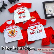 3pcs savings package of 17 August children's clothes, 2024 independence clothes, August 17, 2023 chi