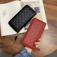 wallet woman long wallet woman European-American Inspired Women's Embroidered Grid Wallet