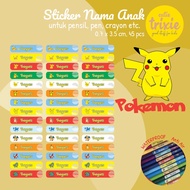 Pokemon Pencil Name Label Sticker