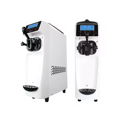 Small Size Commercial Soft Ice Cream Cone Filling Machine Soft Serve Ice Cream Sundae Maker Cold Des