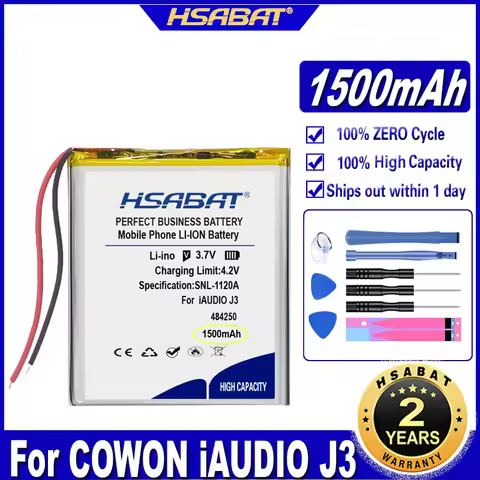 HSABAT iAUDIO J3 1500mAh Battery for COWON iAUDIO J3 Batteries