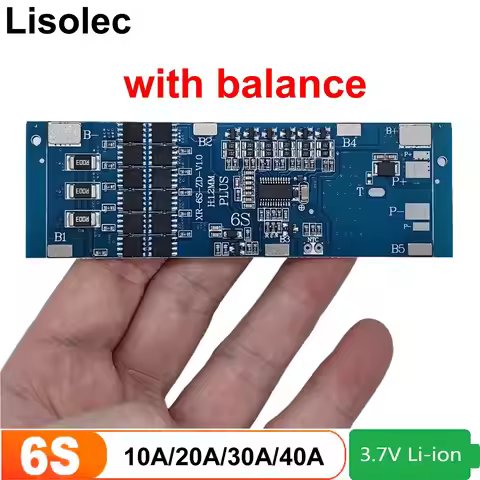 6S1P 6S2P 6S3P BMS 6S 24V 10A 20A 30A 40A Charge Discharge Protection Board for 22.2V 25.2V 18650 21