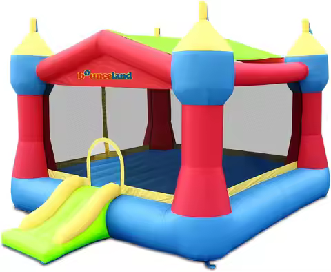 Inflatable Party Castle Bounce House Bouncer, 16 ft L x 13 ft W x 10.3 ft H, Basketball Hoop, Remova