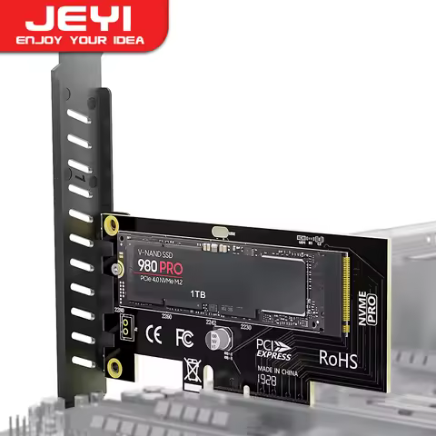 JEYI M.2 NVME SSD to PCIe 4.0 Adapter Card, 64Gbps SSD PCIe 4.0 X4 Expansion Card for Desktop PC , P