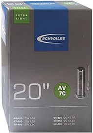 Schwalbe AV7C Extra Light 40/60-406 EK AGV Bicycle Inner Tube 40 mm Black 20 x 1.75-2.35 Inches AV40