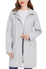 Fahsyee Raincoat Women, Rain Jacket Waterproof Raincoat Hooded Windbreaker Outdoor Long Active