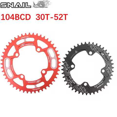 SNAIL Chainring 104BCD Round 30 32t 36t 38t 40 46 48 50 52 T Narrow Wide Ultralight Plate MTB Mounta