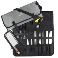 WESSLECO Chef Knife Bag Roll Carry Case Kitchen Cooking Portable Durable Storage Pockets