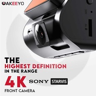 AKEEYO AKY-D10 4K Front + 2K Rear 2-Channel Dash Cam Sony Starvis sensor Built-in GPS 64GB Memory (H