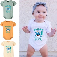 Birthday Shark 1 Year Old Baby Cotton Romper Multi-color Baby Onesies RCUJ
