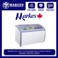 Markes 9.2 cu.ft. Curved Glass Door Chest Freezer MCFGC-260X