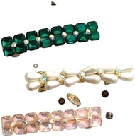 Pack of 3 Shining Rhinestones & Pearls Embellished Metal Back Clips/Hair Barrettes/Hair Accessories 