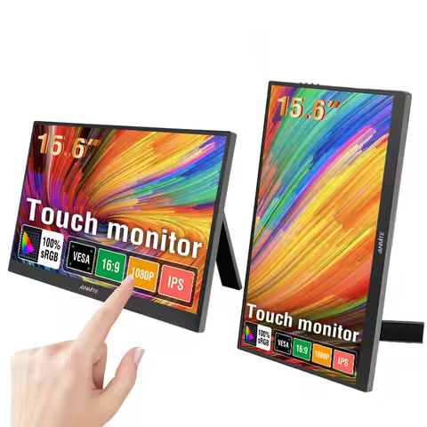 Anmite15.6 inch Touch Portable Monitor 1080P HDR IPS Gaming Monitor USB TYPE C HDMI for Phone Laptop