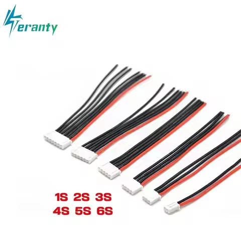 1s 2s 3s 4s 5s 6s 22AWG Cable 10CM (100MM) RC Lipo Battery Charger Wiring 7.4v 11.1v 14.8v 22.2v For