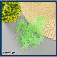 100pcs Glow in the Dark 3D Luminous Star Wall Stickers – Easy to Apply, 3cm Size