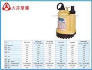 【台北益昌】大井泵浦 PW100A 沉水馬達 沉水幫浦 抽水機