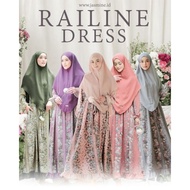 Railine Dress | Gamis Motif Bunga | Baju Muslim By Jasmine