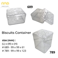 Bekas Cookies - Square & Transparent / Biscuits Transparent Container