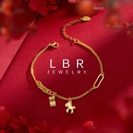 Gelang Emas Original 916 gold with immediate money adjustable women's pendant bracelet Accessories Jewelry Gifts Hypolyallergic