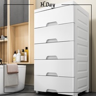 H.Day 48cm 5-Tiers Full White Plastic Cabinet Drawer Storage Kabinet Laci
