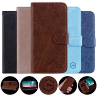 Solid color Case for Samsung Galaxy A03S A22 A52 A12 A20 A30 A51 A71Leather Flip Standing Wallet Card Slots Slim Thin Cover