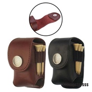 [Hot Sale] Portable Golf Ball Holder Waist Pouch Bag Leather Cool Golf Tee Bag Sports