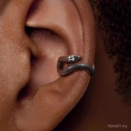 2025 New Style Retro Snake Ear Clip Single Perforated Earrings Niche High-End Ear Bone Clip Earrings