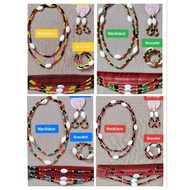 Ethnic Igorot Accessories For Adult Headband, Necklace, Bracelet, and Earrings With Bead Accessories