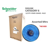 [ASSORTED MTRS]SCHNEIDER DIGILINK CATEGORY 6 UTP 4 PAIRS 24AWG NETWORK CABLE PVC - BLUE (NO BOX)