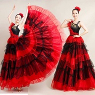 Fashion Plus Size Spanish Flamenco Dress for Belly Dance Stage Performances - Gypsy Style Costume