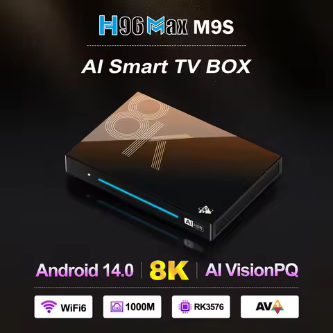 H96 MAX M9S AI VisionPQ Smart TV Box Rockchip RK3576 Android 14 Wifi6 BT5.4 1000M LAN 4K&120fps 8GB 