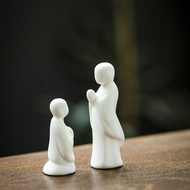 QM Fingertip White Porcelain Little Buddha Character Ceramic Seamless Buddhism and Dhyana Italian Fi