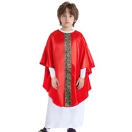 iixpin Kids Pope Halloween Costume Biblical Catholic Cardinal Bishop Cosplay Clothes Long Sleeve Zip