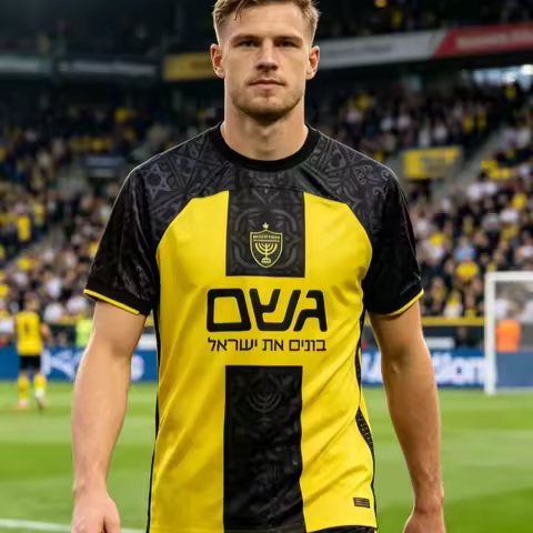 2026 Hot Israel Beitar Jerusalem Home Jersey Summer Children's Quick-Dry Breathable Sports T-shirt M