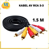 Rca Cable 3-3 1.5M / 3 RCA TO 3 RCA Cable / 3 RCA DVD TV Cable