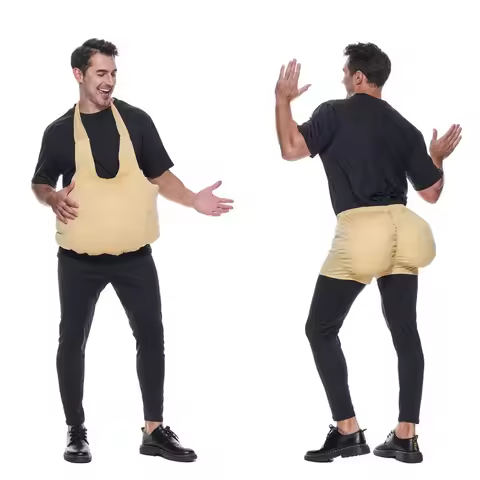 Christmas Party Fake Belly Pregnant Women Play Props Fake Butt Halloween Funny Performance Costume S