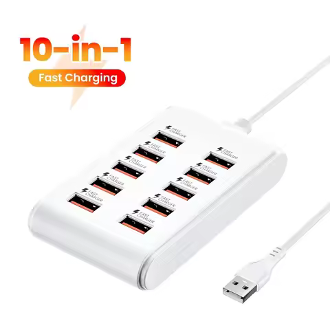 10 in 1 USB Splitter Socket Fast Charging Phone Charger Poower Adapter USB HUB Charger For Home Offi