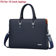 VOLASSS Business Leather Men Briefcase For Husband Shoulder Bag Man 14" 15" Laptop Briefcases Bags L
