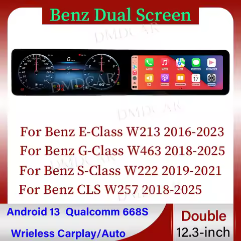 Dual Screen Carplay Android Auto Car Multimedia Player for Mercedes Benz E/G/S-Class CLS W213 W463 W