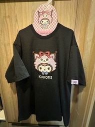 Sanrio Kuromi 黑色短袖T恤（Size: L)