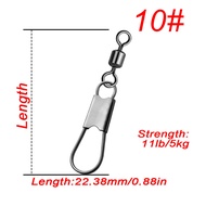 FishTrip Fishing Swivel Snap Barrel Swivel with Interlock Snap Stainless Steel Quick Change Fishing