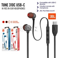 For JBL Tune 310C USB Type C Wired Hi-Res In-Ear Headphones Wired Earphones with Microphone Volume A