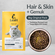 LeaH 34 Hair and Skin Gemuk 8kg Original Pack Grain Free Premium Dry Cat Food Picky Cats High Protei
