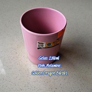 280ml Pink Melamine Glass - Golden Dragon B0101