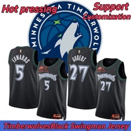 Unisex 25/26 Timberwolves Anthony Edwards Black Swingman Jersey - Classic Edition