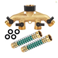 Swit Water Splitters doc With On-Off 3 4 Faucet Distributor Pipe Garden Tap Connector Spring 4 Way 2 Extension Splitter Diverter 2 Individual 4 Washers Hose
