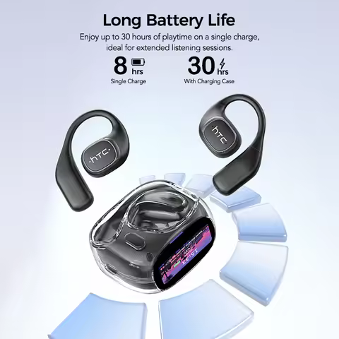 Open Ear AI Translate Earphone HTC NE11 Bluetooth Earphones LED Dispaly Sport Wireless Earbud with T