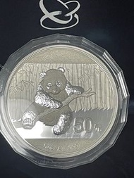 2014 China 5 oz Silver Panda with Box and Certificate (2014年中國5盎司熊貓銀幣，附原廠盒和證書)